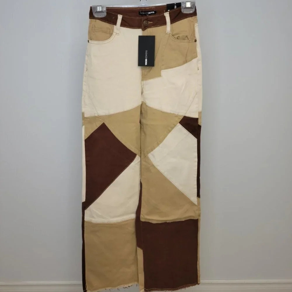 Fashion Nova Womens High Rise Patchwork Jeans Size 3 Western